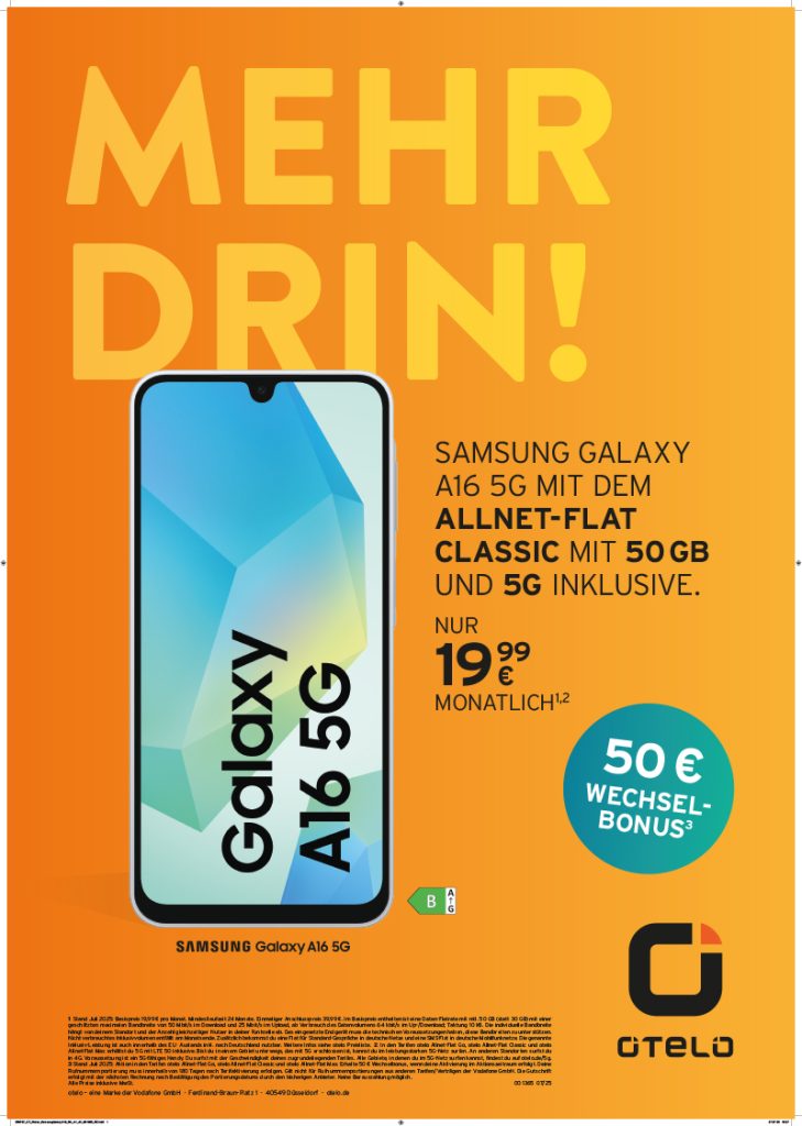 Samsung Galaxy A16 5G mit otelo Allnet Flat Classic.