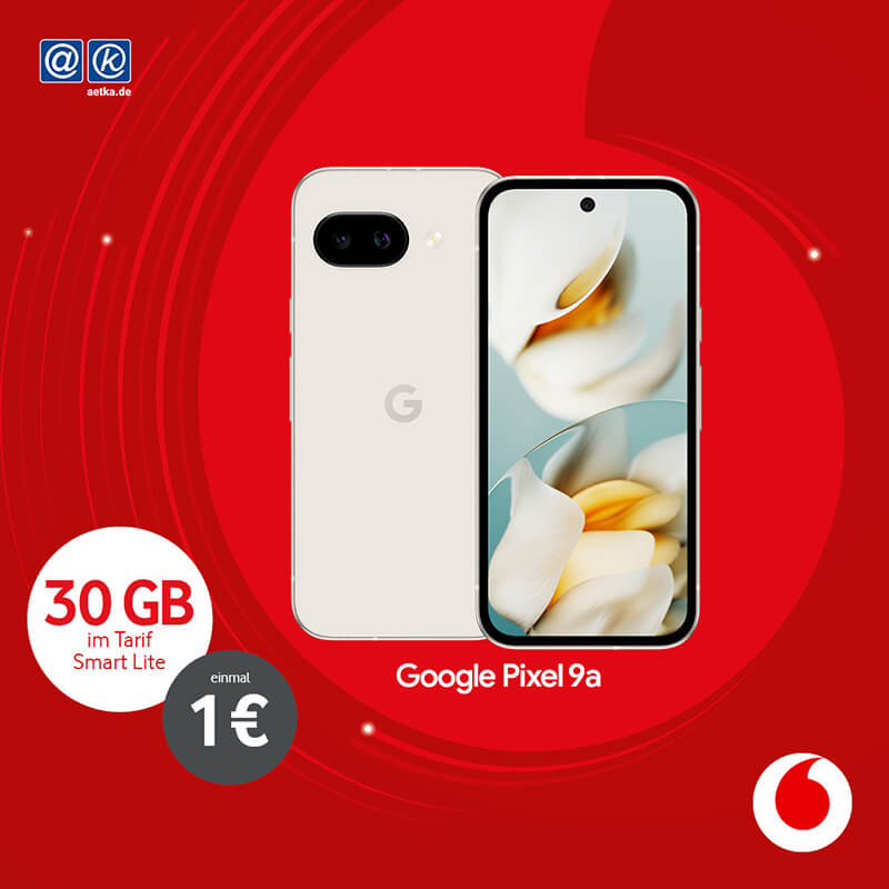 vodafone Tarif Smart Lite mit 30 GB, einmalig 29€ und Google Pixel 9a.